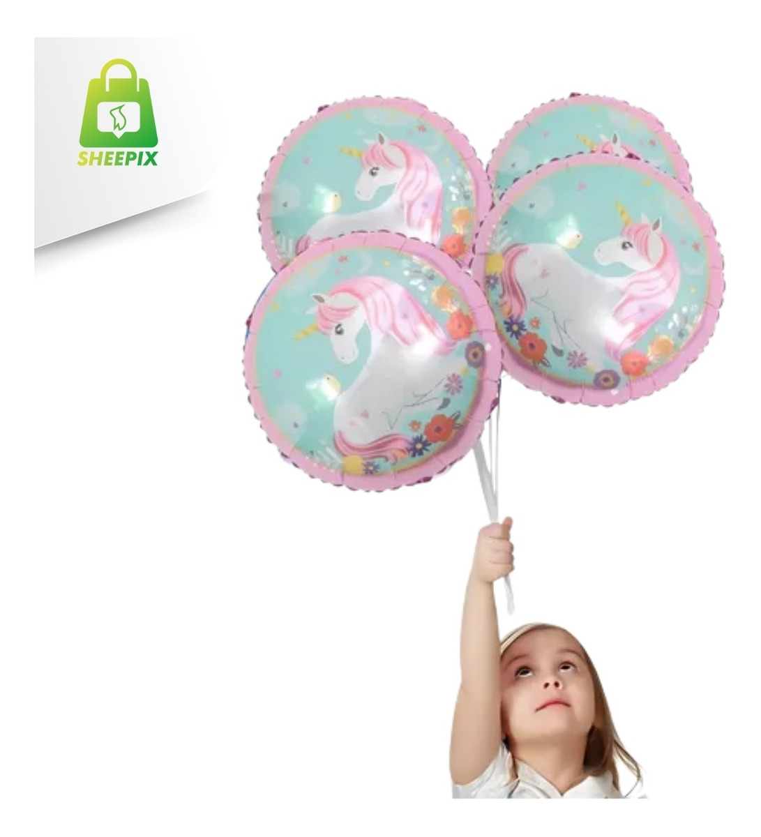 0ab0c251656c84a9bea0aee378ab9d1e.jpg O Balão Bexiga Metalizado Unicórnio 18 45cm - Imagem 3