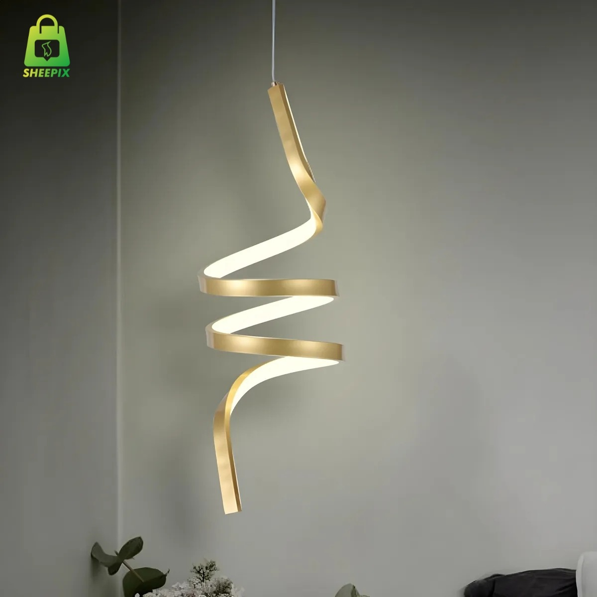 0e92246bf1100d45ce18b89ec5fff191.jpg Luminária Pendente Espiral 18W LED Dourado - Imagem 2