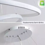 Lustre Pendente 3 Arcos Prata - Imagem 8