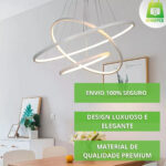 Lustre Pendente 3 Arcos Prata - Imagem 4