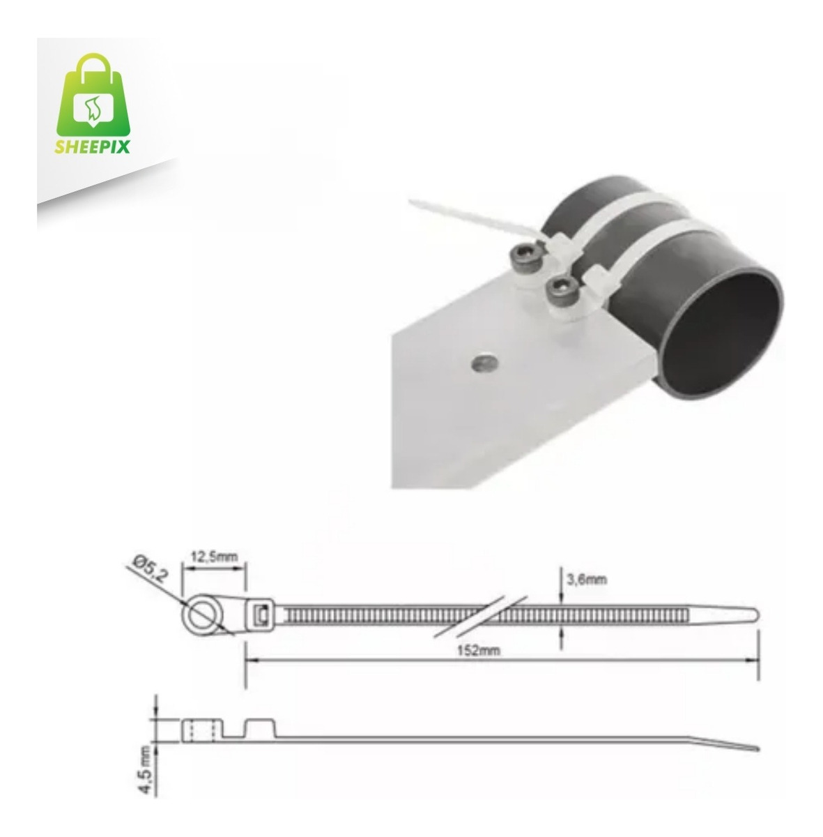 1a8be7cce301cc8a0d56a9103a739310-1.jpg ABRAÇADEIRA EM NYLON BRANCO 650X12MM 100un - Imagem 4