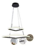 Lustre Pendente Quadrado 2 Arcos Preto - Imagem 6