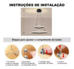 Lustre Pendente Quadrado 2 Arcos Preto - Imagem 8