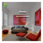 Lustre Pendente Quadrado 2 Arcos Preto - Imagem 4