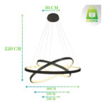 Lustre Pendente 3 Arcos Preto - Imagem 6