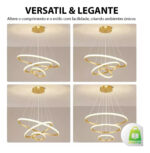 Lustre Pendente 3 Arcos Dourado - Imagem 7
