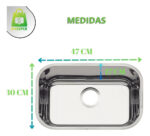 Cuba de Embutir Inox Espelhado c Válvula Ralo 47X30X17CM - Imagem 2