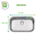 Cuba Inox Aço Acetinado C Válvula Ralo 47X30X17cm - Imagem 2