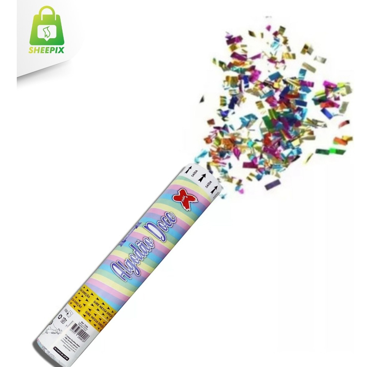 6354c3fb8dd2b95e6f524a04366bc24e.jpg Lançador de Confete Algodão Doce Colorido - Imagem 3