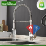 Torneira De Cozinha Escovada Bocal Móvel - Imagem 4