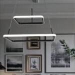 Lustre Pendente Quadrado 2 Arcos Preto - Imagem 3