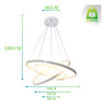 Lustre Pendente 3 Arcos Prata - Imagem 2