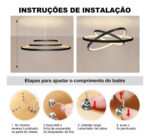 Lustre Pendente 3 Arcos Preto - Imagem 4