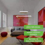 Lustre Pendente Quadrado 2 Arcos Dourado - Imagem 7