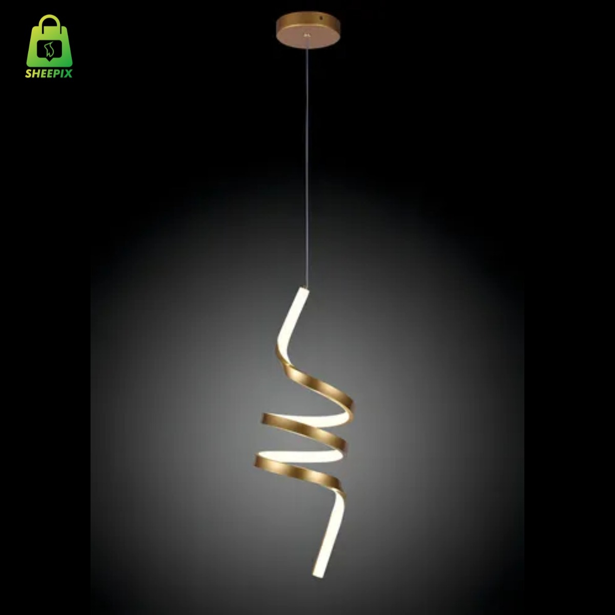 9b5589c3ff3a3d7eebda2b71c880850c.jpg Luminária Pendente Espiral 18W LED Dourado - Imagem 7