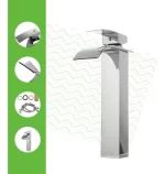 Torneira Banheiro Cascata Bica Alta Prata Monocomando - Imagem 5
