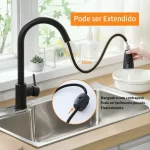 Torneira Cozinha Monocomando Extensível Preto Fosco - Imagem 2