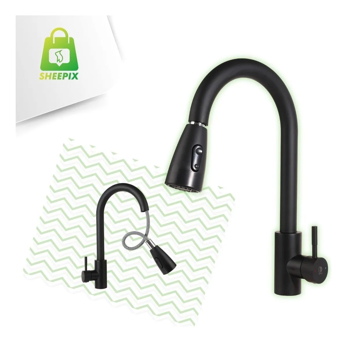 D_NQ_NP_2X_882520-MLB83014155919_032025-F-torneira-cozinha-extensor-preto-fosco-inox-304-monocomando Torneira Cozinha Monocomando Extensível Preto Fosco - Imagem 6