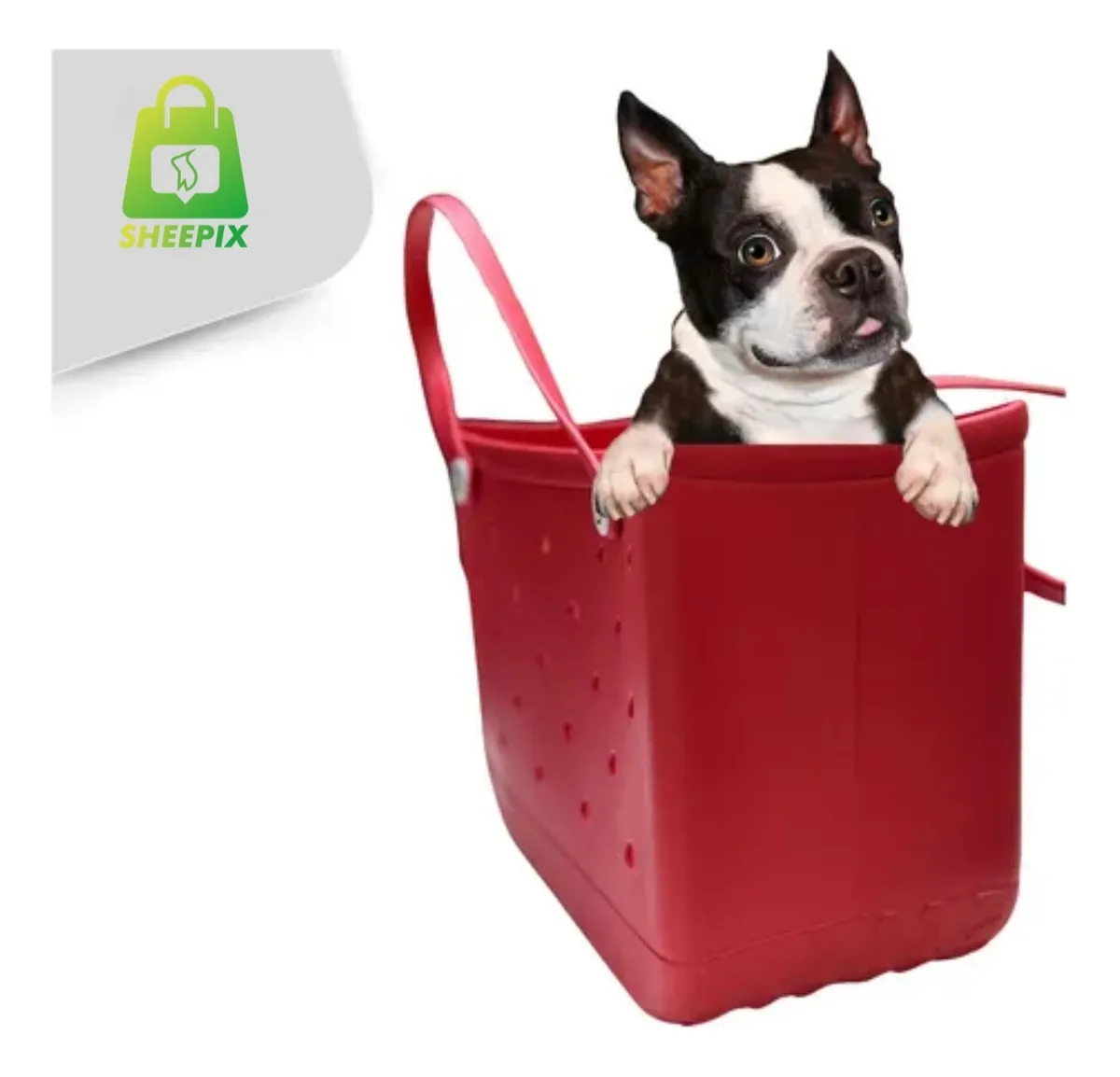 D_NQ_NP_2X_892651-MLB84073551307_042025-F-bolsa-tote-domun-bolsa-com-adesivos-cor-vermelho-brilhante Bolsa De Praia em EVA Vermelho Grande Academia, Piscina, Clube - Imagem 2