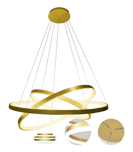 Lustre Pendente 3 Arcos Dourado