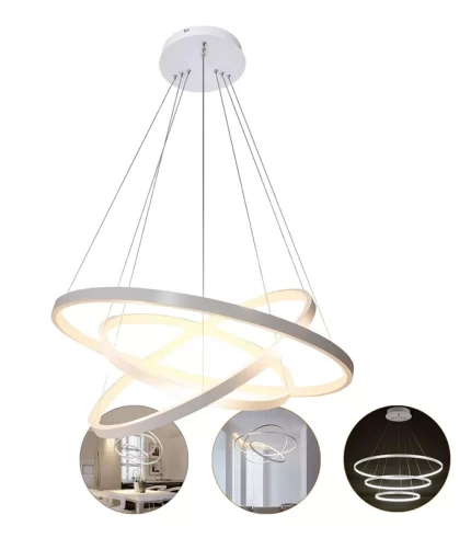Lustre Pendente 3 Arcos Prata