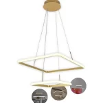 Lustre Pendente Quadrado 2 Arcos Dourado
