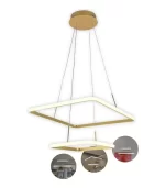Lustre Pendente Quadrado 2 Arcos Dourado