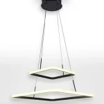 Lustre Pendente Quadrado 2 Arcos Preto