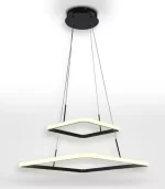 Lustre Pendente Quadrado 2 Arcos Preto