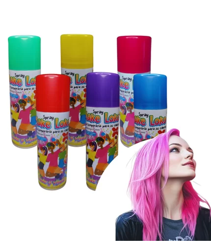 Spray Cabelo Loko Tinta Temporária Verm. 12un