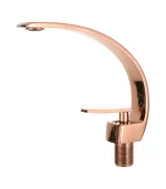 Torneira Banheiro Metal Design Curvo Rose