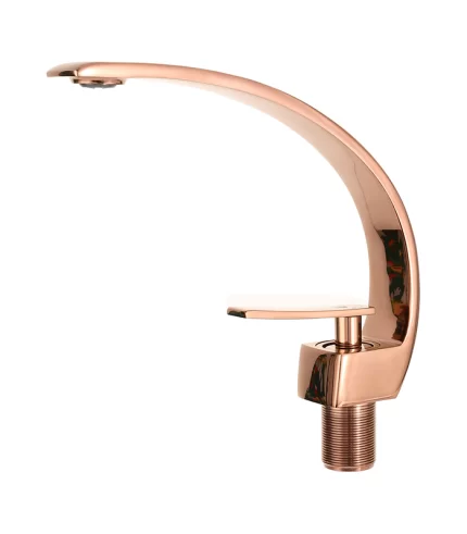 Torneira Banheiro Metal Design Curvo Rose