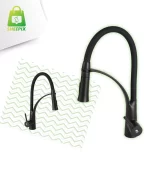 Torneira Gourmet Monocomando 50cm Flexível Preto