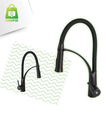 Torneira Gourmet Monocomando 50cm Flexível Preto