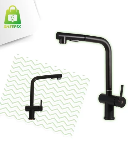 Torneira Monocomando Gourmet Extensível Preta