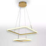Lustre Pendente Quadrado 2 Arcos Dourado - Imagem 3