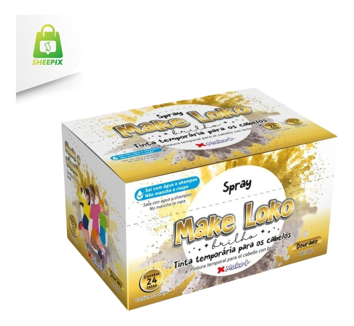 b1e6775bb581abe94d3706648a4b0c4f.jpg Spray Cabelo Loko Tinta Temporária Dourada - Imagem 5