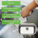 Cuba de Embutir Inox Espelhado c Válvula Ralo 47X30X17CM - Imagem 3