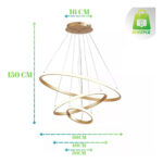 Lustre Pendente 3 Arcos Dourado - Imagem 3