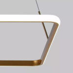 Lustre Pendente Quadrado 2 Arcos Dourado - Imagem 5