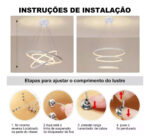 Lustre Pendente 3 Arcos Prata - Imagem 5