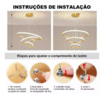 Lustre Pendente 3 Arcos Dourado - Imagem 5