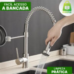 Torneira De Cozinha Escovada Bocal Móvel - Imagem 2