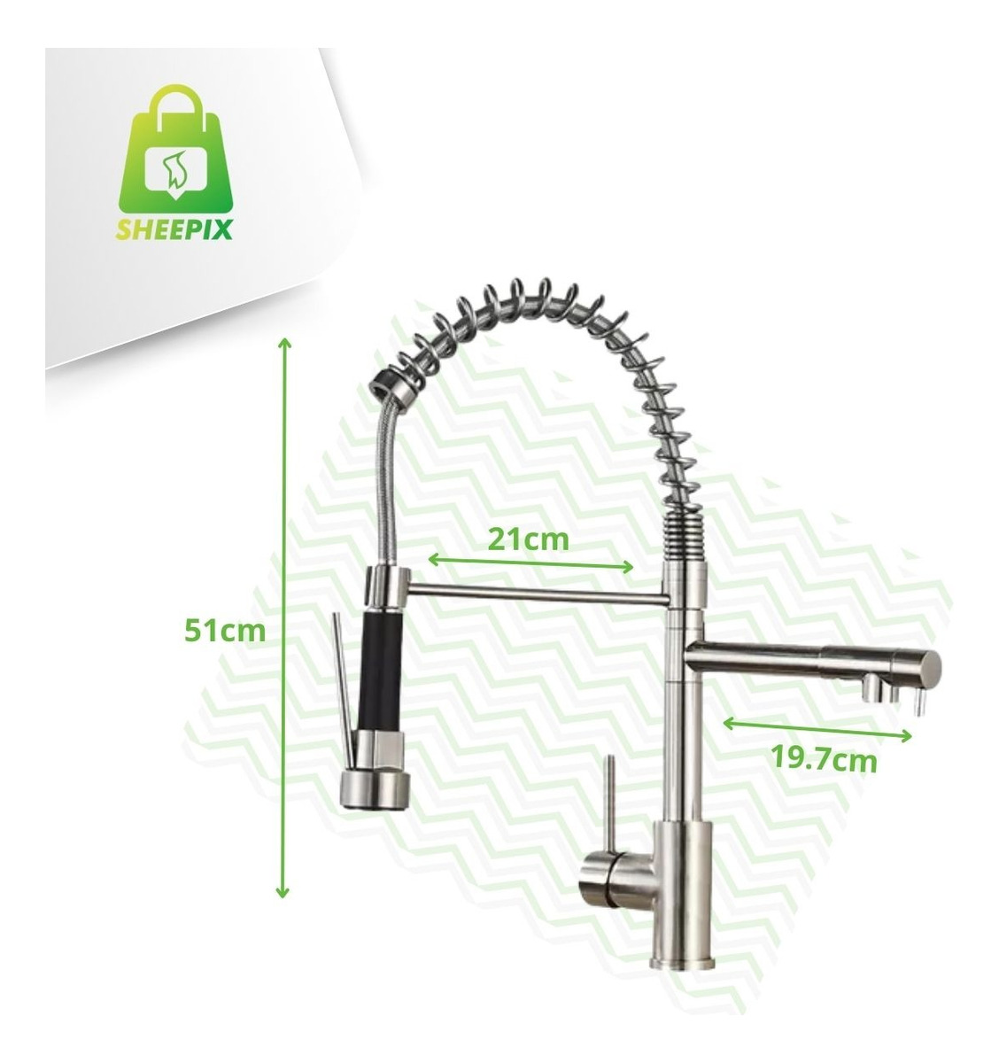 f5988a4d6b49f09319a6a75b80ffab27.jpg Torneira de cozinha gourmet 02 saídas Escovada - Imagem 3