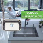 Cuba de Embutir Inox Espelhado c Válvula Ralo 47X30X17CM - Imagem 4