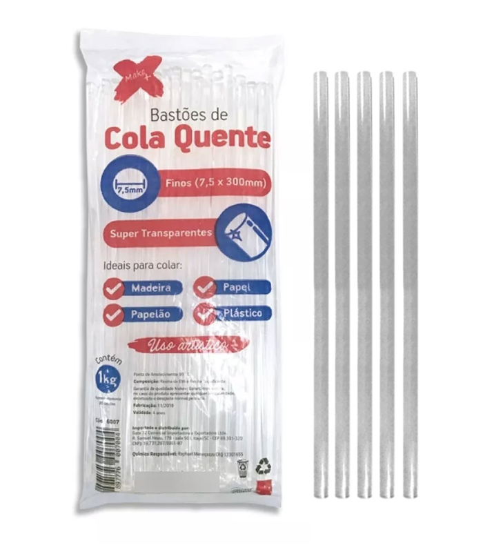 Bastão Cola Quente Fino 1kg Refil Make+ - Imagem 2