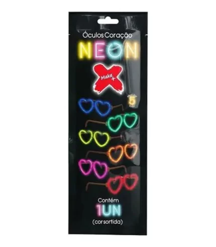 Óculos Coração de Neon 12u