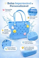 Bolsa em EVA Azul Bebê Grande Academia, Piscina, Clube - Imagem 8