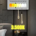 Luminária Pendente Gota LED Preto - Imagem 6