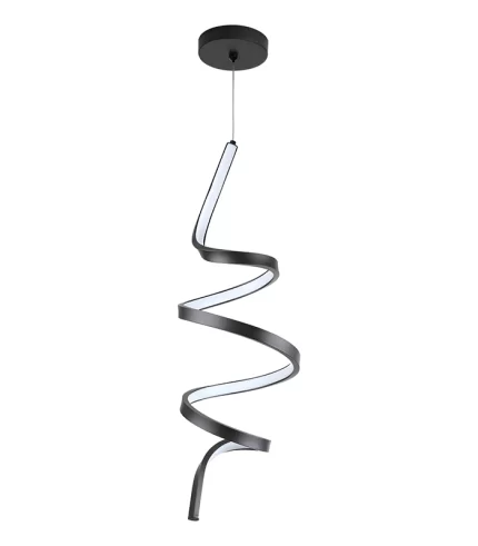 Luminária Pendente Espiral 18W LED Preto